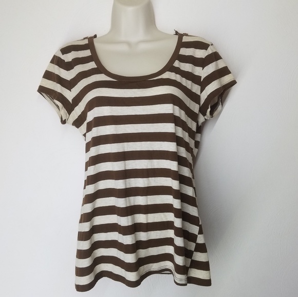 Crochet Back Brown and Cream Shirt - Picture 2 of 4